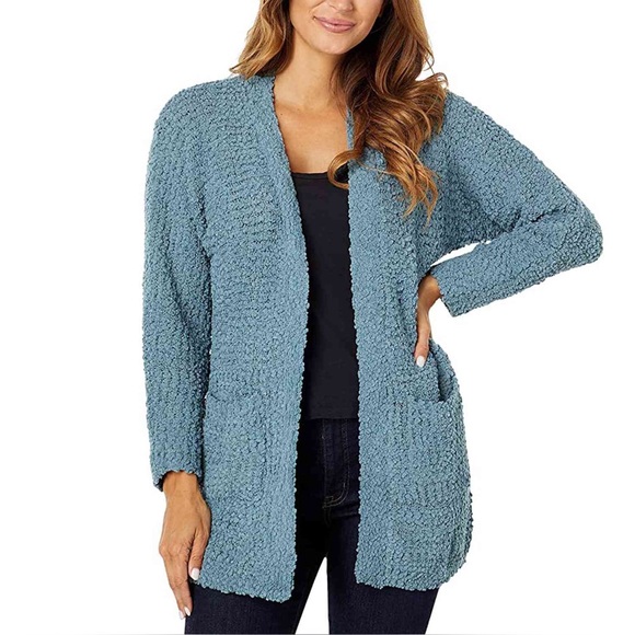 Bobeau Textured Loose Knit Longline Cardigan in Peacock, NWT, Women's Large - Picture 1 of 8